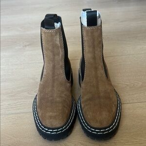 Proenza Schouler lug sole boots dark beige suede size 37